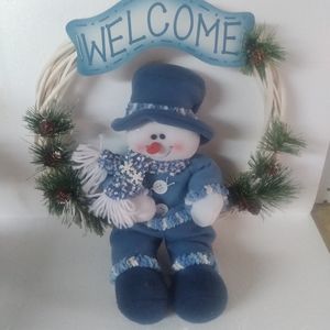 Adorable snowman wreath